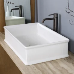 Lavabo da Appoggio Rettangolare in Ceramica Finitura Opaca L 62 cm - Debora