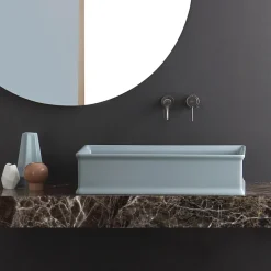 Lavabo da Appoggio Rettangolare in Ceramica Finitura Opaca L 62 cm - Debora