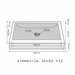 Lavabo da Appoggio rettangolare in Pietra Naturale Nero Satun, design naturale