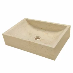 Lavabo da Appoggio rettangolare in Pietra Naturale Beige Giacarta, stile e design