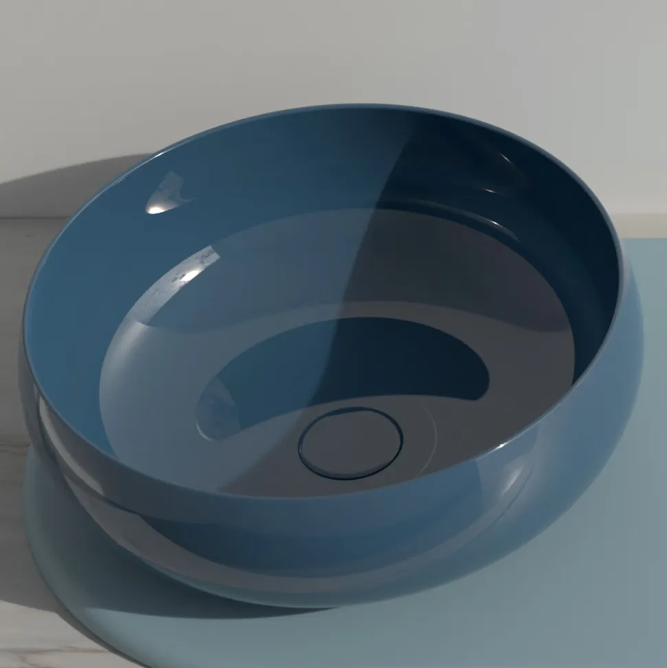 Lavabo da Appoggio Rotondo in Ceramica Colorata Made in Italy - Scodella