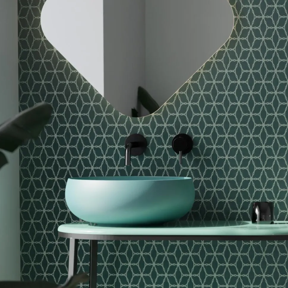 Lavabo da Appoggio Rotondo in Ceramica Colorata Made in Italy - Scodella