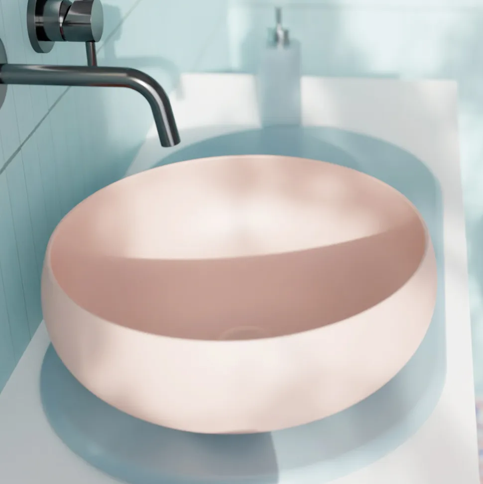 Lavabo da Appoggio Rotondo in Ceramica Colorata Made in Italy - Scodella