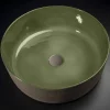 Lavabo da Appoggio Rotondo in Argilla Refrattaria Realizzato in Italia - Tatiana