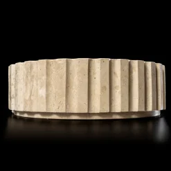 Lavabo da Appoggio Rotondo Realizzato in Marmo Travertino - Cattleya