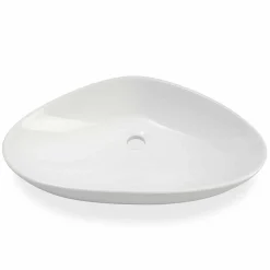 Lavabo da Appoggio Sagomato in Ceramica Bianca Made in Italy – Amburgo