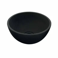 Lavabo da appoggio tondo in Basalto Nero modello Kali