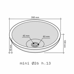 Lavabo da appoggio tondo in Basalto Nero modello Kali
