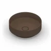 Lavabo da appoggio tondo in ceramica moderno fatto in Italia, Yoel