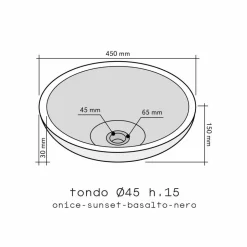 Lavabo da Appoggio Tondo in Onice Giava, natura a servizio del design