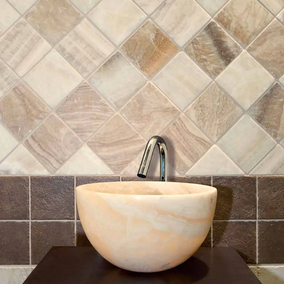 Lavabo da Appoggio Tondo in Onice di design Sula