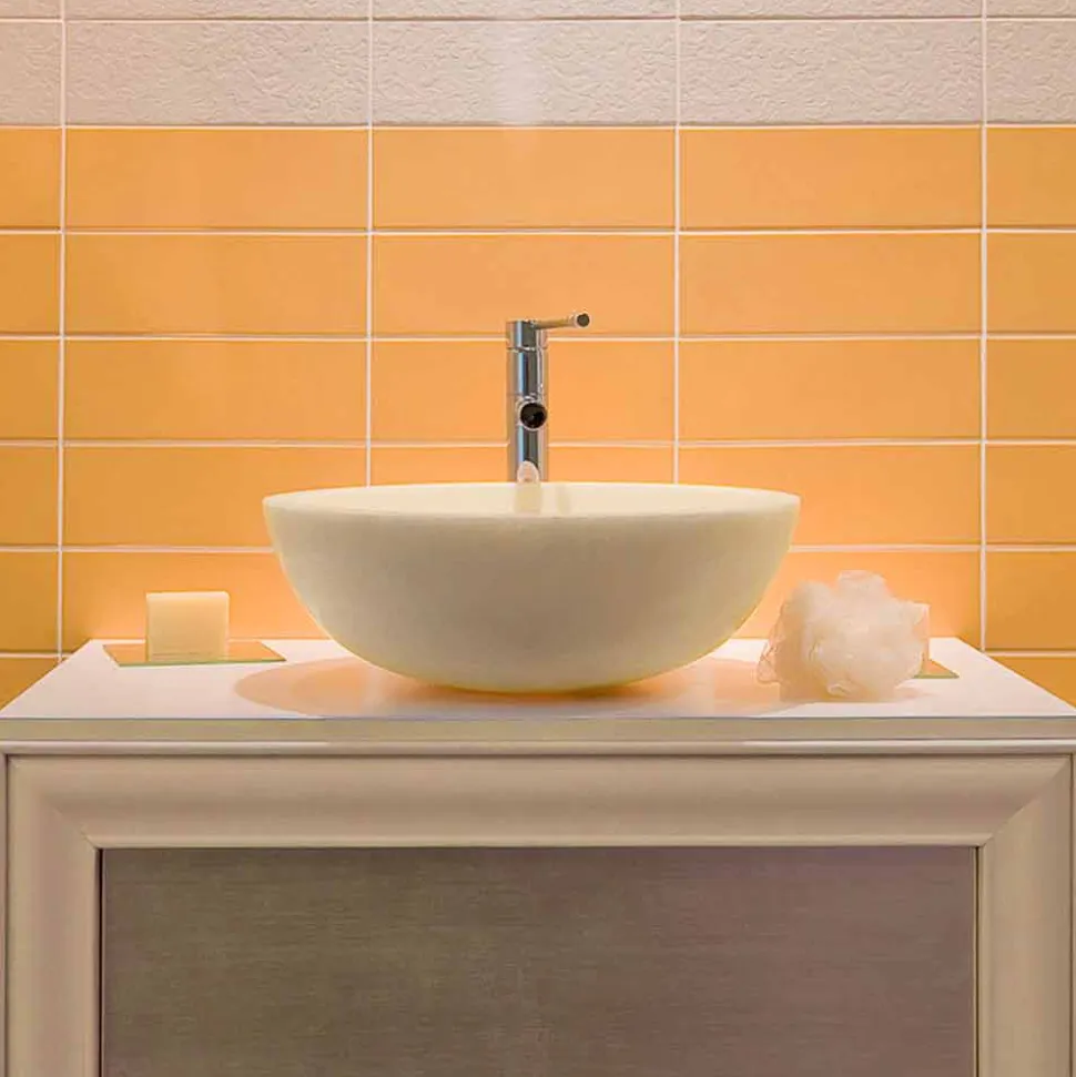 Lavabo da Appoggio Tondo in pietra naturale Beige Nusa