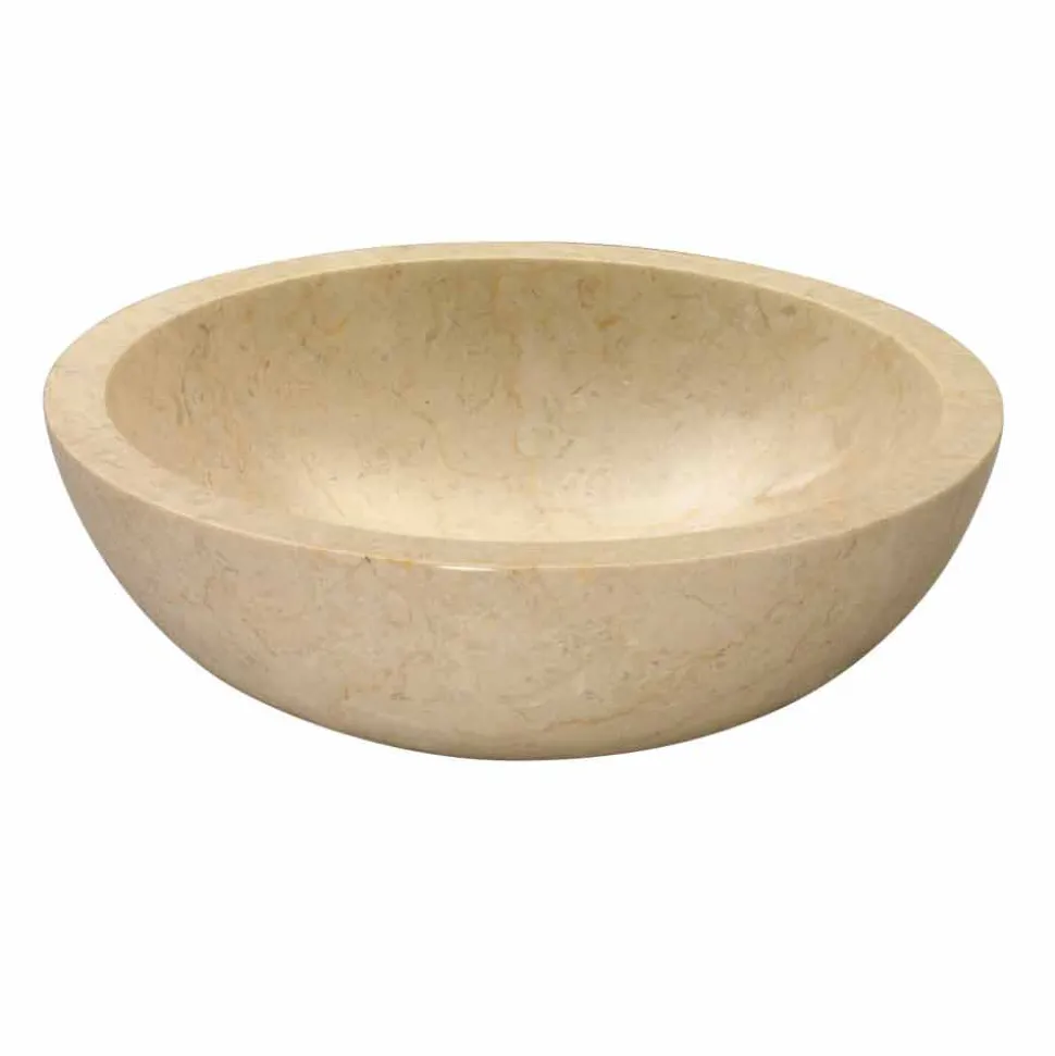 Lavabo da Appoggio Tondo in pietra naturale Beige Nusa