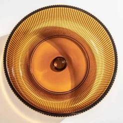 Lavabo da Appoggio Tondo in Vetro Veneziano Plissè Made in Italy - Zircone
