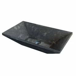 Lavabo da Appoggio trapezoidale in Pietra Naturale Nera Wok