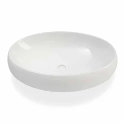 Lavabo da Bagno Ovale da Appoggio in Ceramica Bianca Made in Italy – Bergen