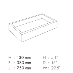 Lavabo da Bagno Rettangolare in Gres Porcellanato Made in Italy - Ludmilla