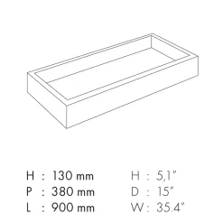 Lavabo da Bagno Rettangolare in Gres Porcellanato Made in Italy - Ludmilla