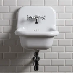 Lavabo da Bagno Sospeso in Ceramica Bianca e Colorata 42 cm - Meridiano