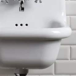 Lavabo da Bagno Sospeso in Ceramica Bianca e Colorata 42 cm - Meridiano