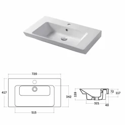 Lavabo da Incasso e Appoggio in Ceramica Bianca o Colorata Maida