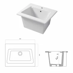 Lavabo da Incasso e Appoggio Moderno in Ceramica Colorata Vinovo