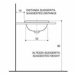 Lavabo da incasso tondo in fire clay e oro fatto in Italia, Otis