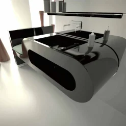 Lavabo dal design moderno bianco, nero o bordeaux Garfish