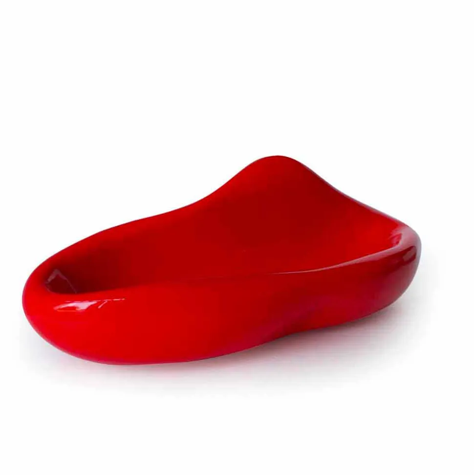 Lavabo dal design moderno rosso Scad, made in Italy
