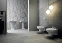 Lavabo da Parete o con Colonna in Ceramica L70cm Made in Italy Avise