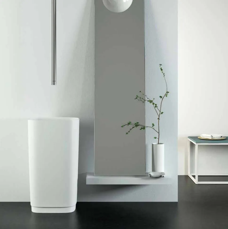 Lavabo da terra freestanding circolare di design made in Italy, Lallio