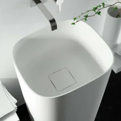 Lavabo da terra freestanding circolare di design made in Italy, Lallio
