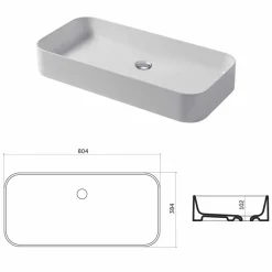 Lavabo Design da Appoggio in Ceramica Made in Italy Leivi