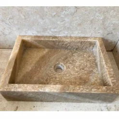 Lavabo design da appoggio in onice, pietra naturale, Jef, pezzo unico