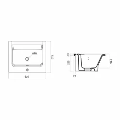 Lavabo Design Moderno da Appoggio e Incasso in Ceramica Satri
