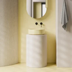 Lavabo Diametro 42 cm da Appoggio in Ceramica Made in Italy - Ragazza
