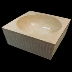 Lavabo di design da appoggio bianco in pietra naturale Zor pezzo unico