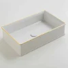Lavabo di design da appoggio ceramica bordo oro made in Italy Debora