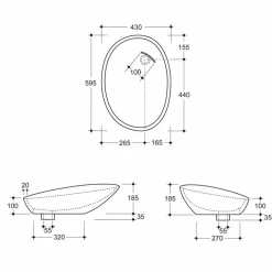 Lavabo di design da appoggio ceramica tartaruga made in Italy Glossy