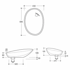 Lavabo di design da appoggio ceramica tartaruga made in Italy Glossy