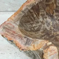 Lavabo di design da appoggio in legno fossile Star Big, fatto a mano