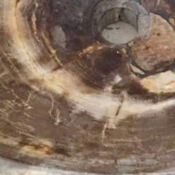 Lavabo di design da appoggio in legno fossile Star Big, fatto a mano