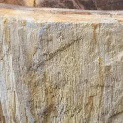 Lavabo di design da appoggio in legno fossile Star Big, fatto a mano