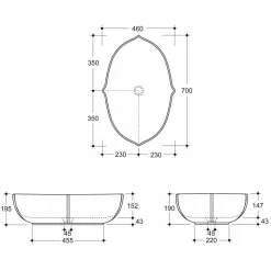 Lavabo di design da appoggio in ceramica bianco made in italy Oscar
