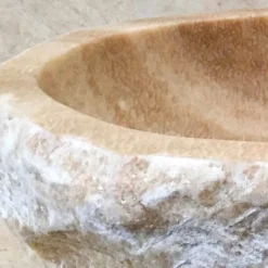 Lavabo di design da appoggio per bagno Laia in pietra naturale