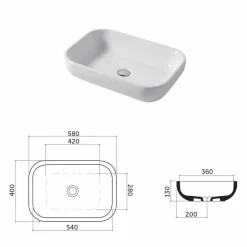 Lavabo di Design Monoforo da Appoggio o Parete in Ceramica Riardo
