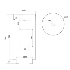 Lavabo Freestanding di Design in Acciaio Inox in Diverse Finiture - Gelsomino
