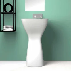 Lavabo freestanding in ceramica moderno realizzato in Italia, Firmino