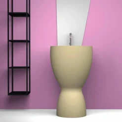 Lavabo freestanding moderno in ceramica prodotto in Italia, Basile