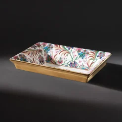 Lavabo Fuso a Mano in Fire Clay con Decori Colorati Made in Italy - Aulente